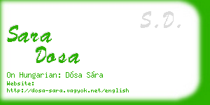 sara dosa business card